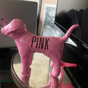 Victorias secret pink dog plush in shimmery pink